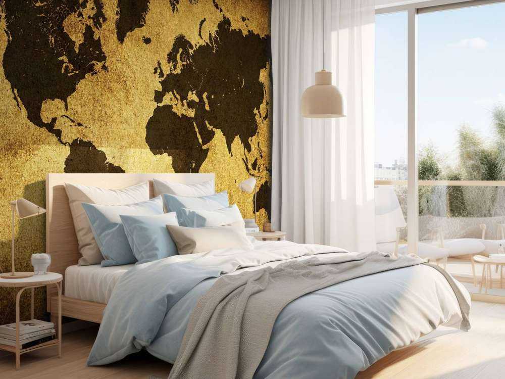 Wereldkaart in oude stijl