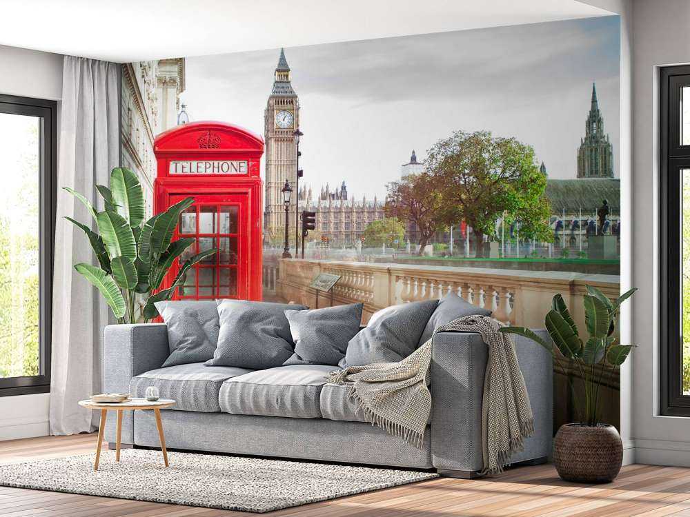 Rode telefoon cabine met de Big Ben op de achtergrond