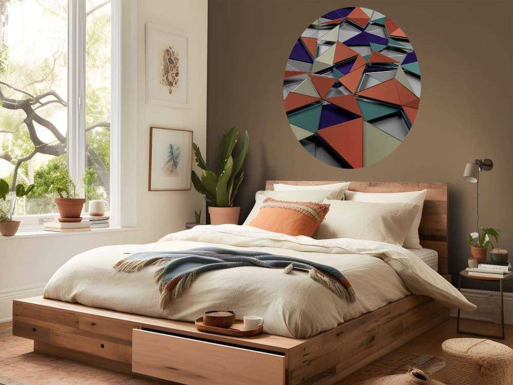 3D weergave van gekleurde driehoeken