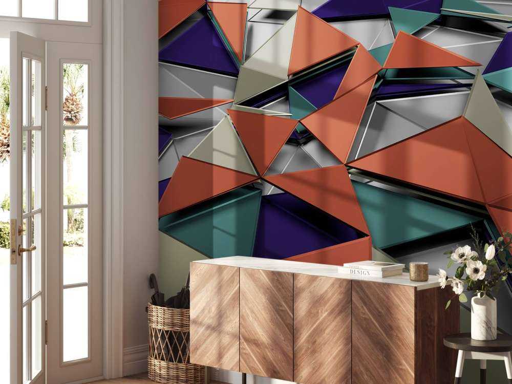 3D weergave van gekleurde driehoeken