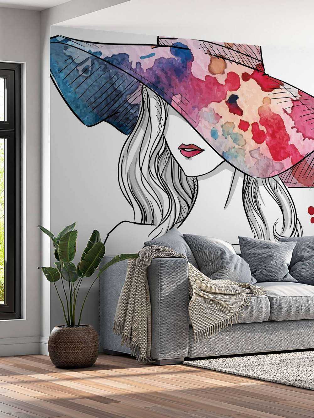 Schets van een vrouw met een hoed