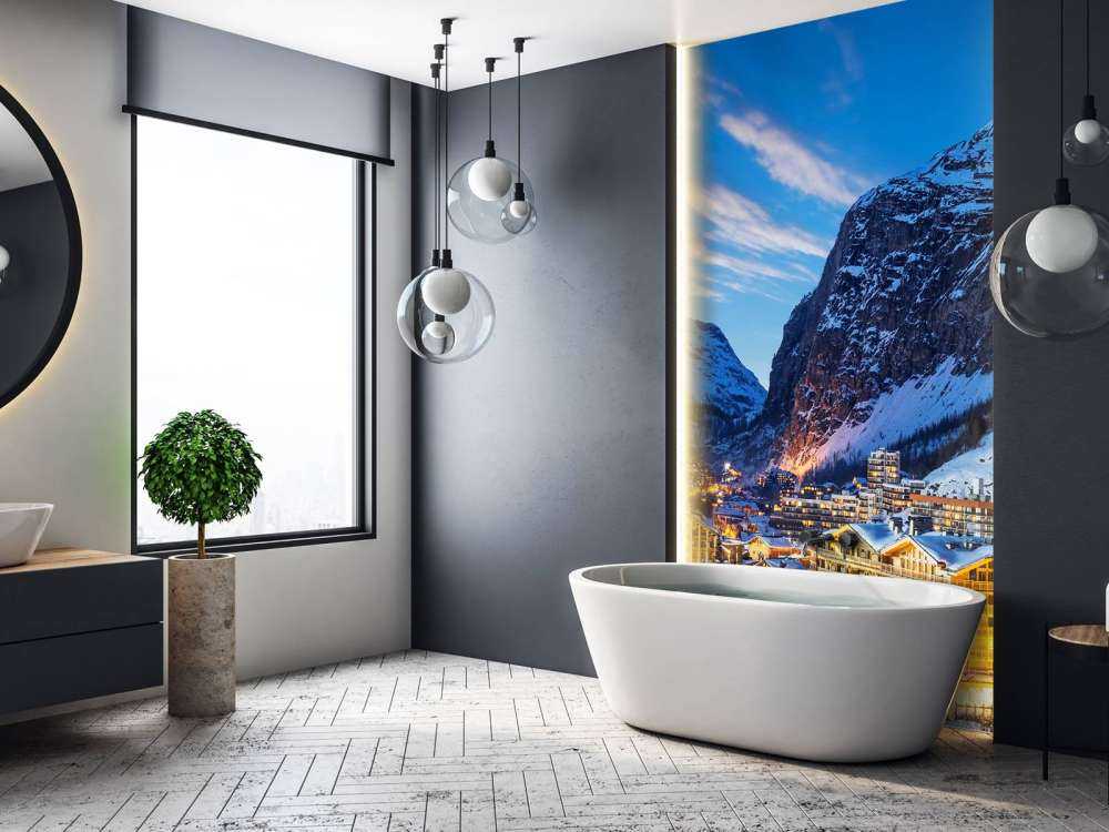 Skioord in de Franse Alpen