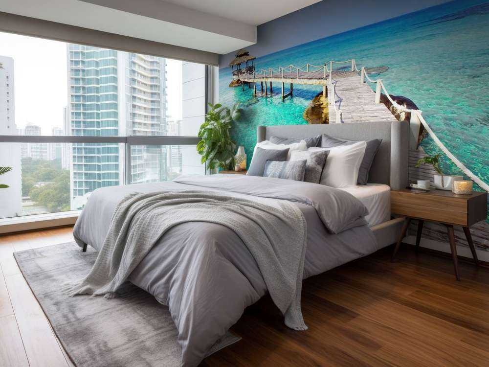 Zeesteiger op helder zeewater