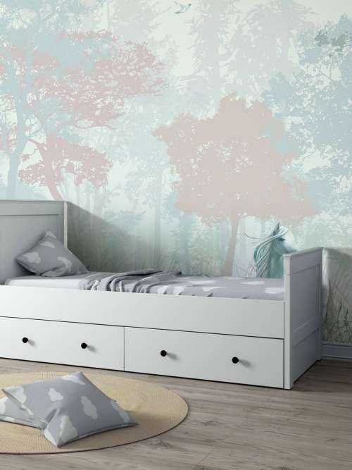 Blauw en roze bos