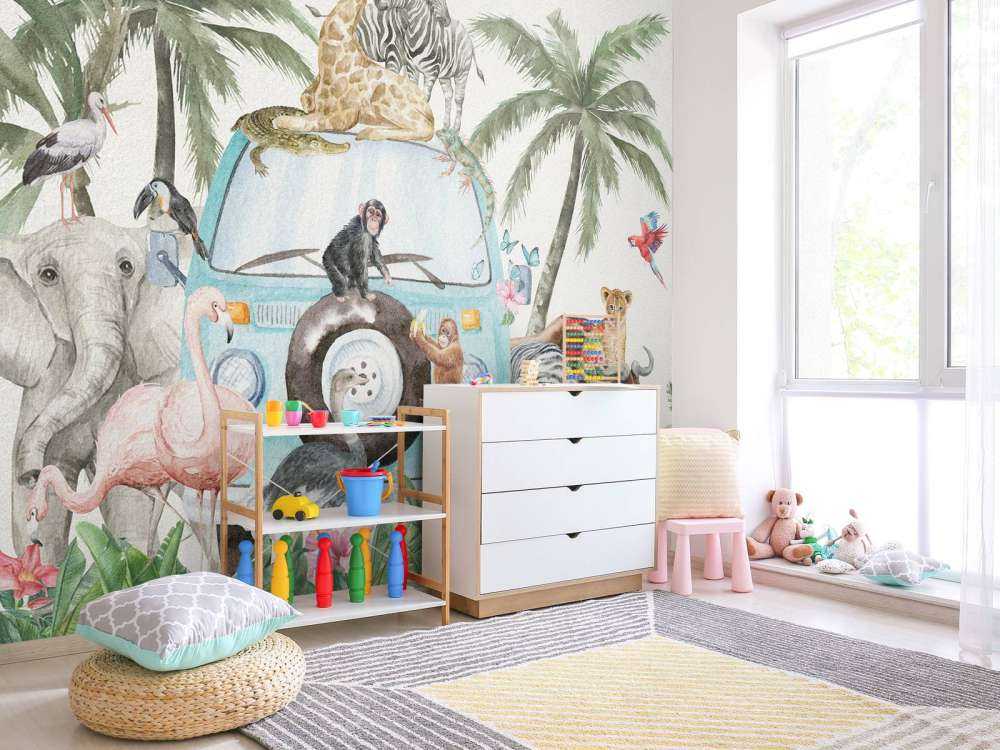 Vrolijke tropische dieren