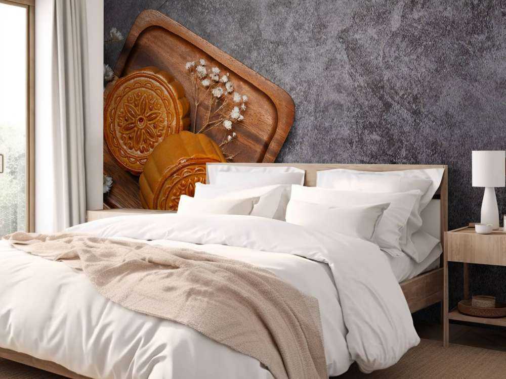 Maan koeken op een zwart aanrecht