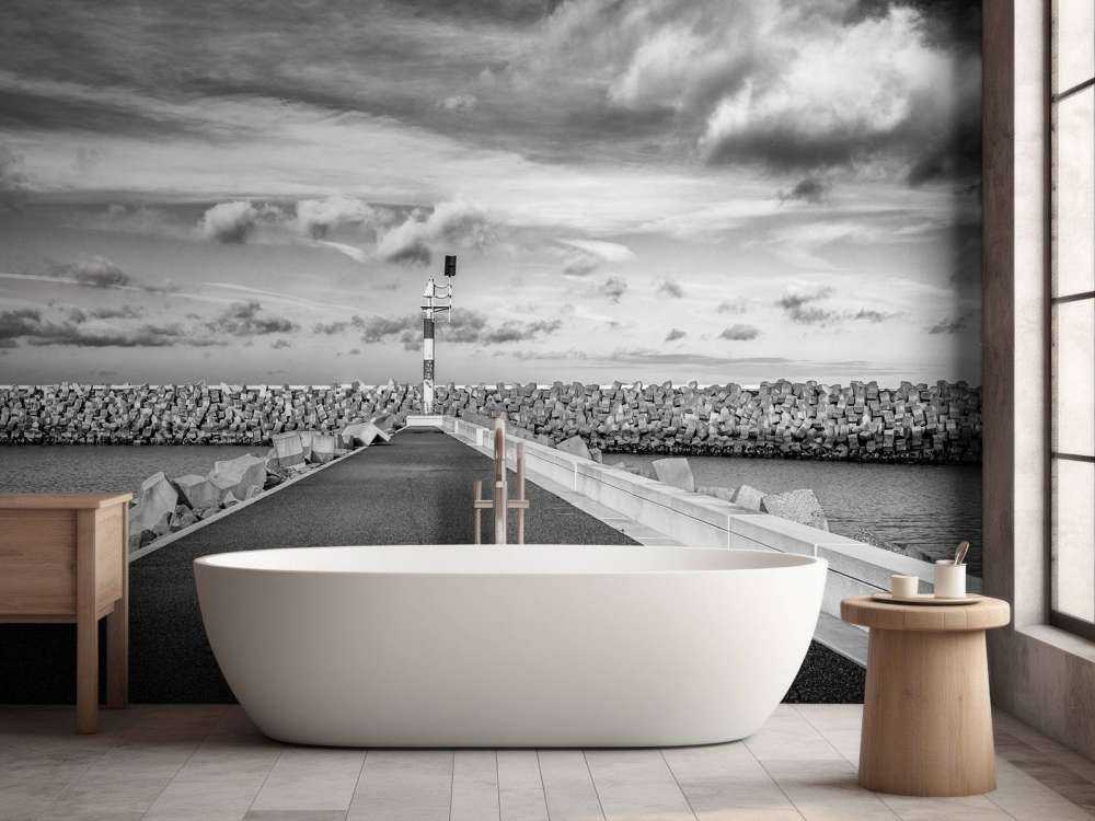 Kademuur van de jachthaven van Cadzand Bad 