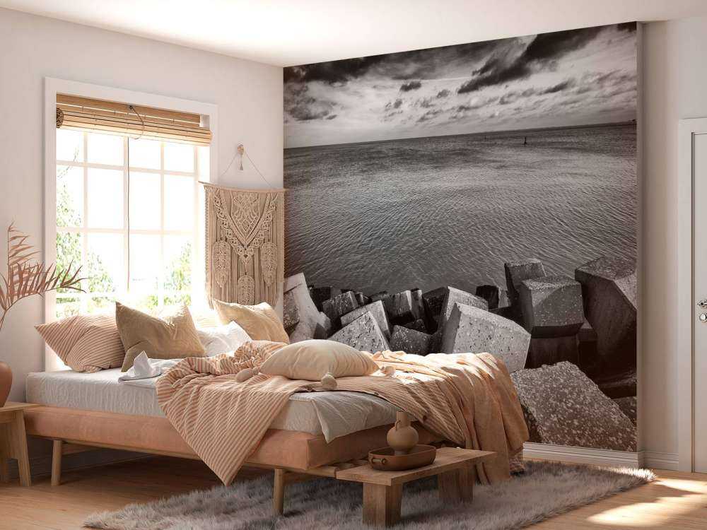 Betonblokken voor de haven van Cadzand Bad 