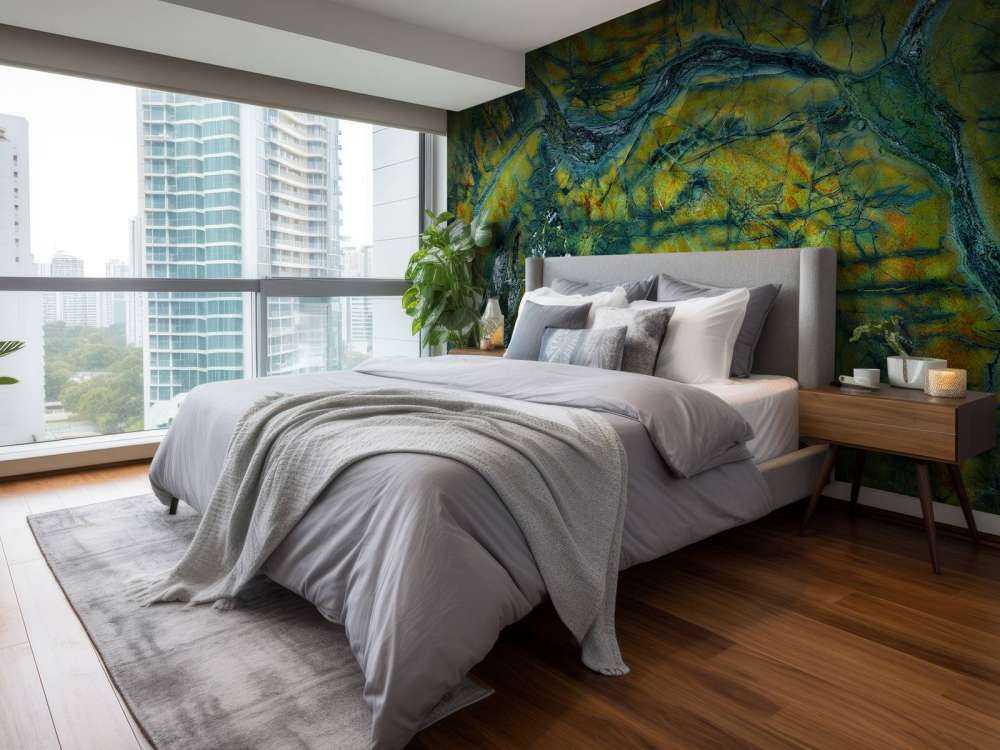 Groen marmer met oranje