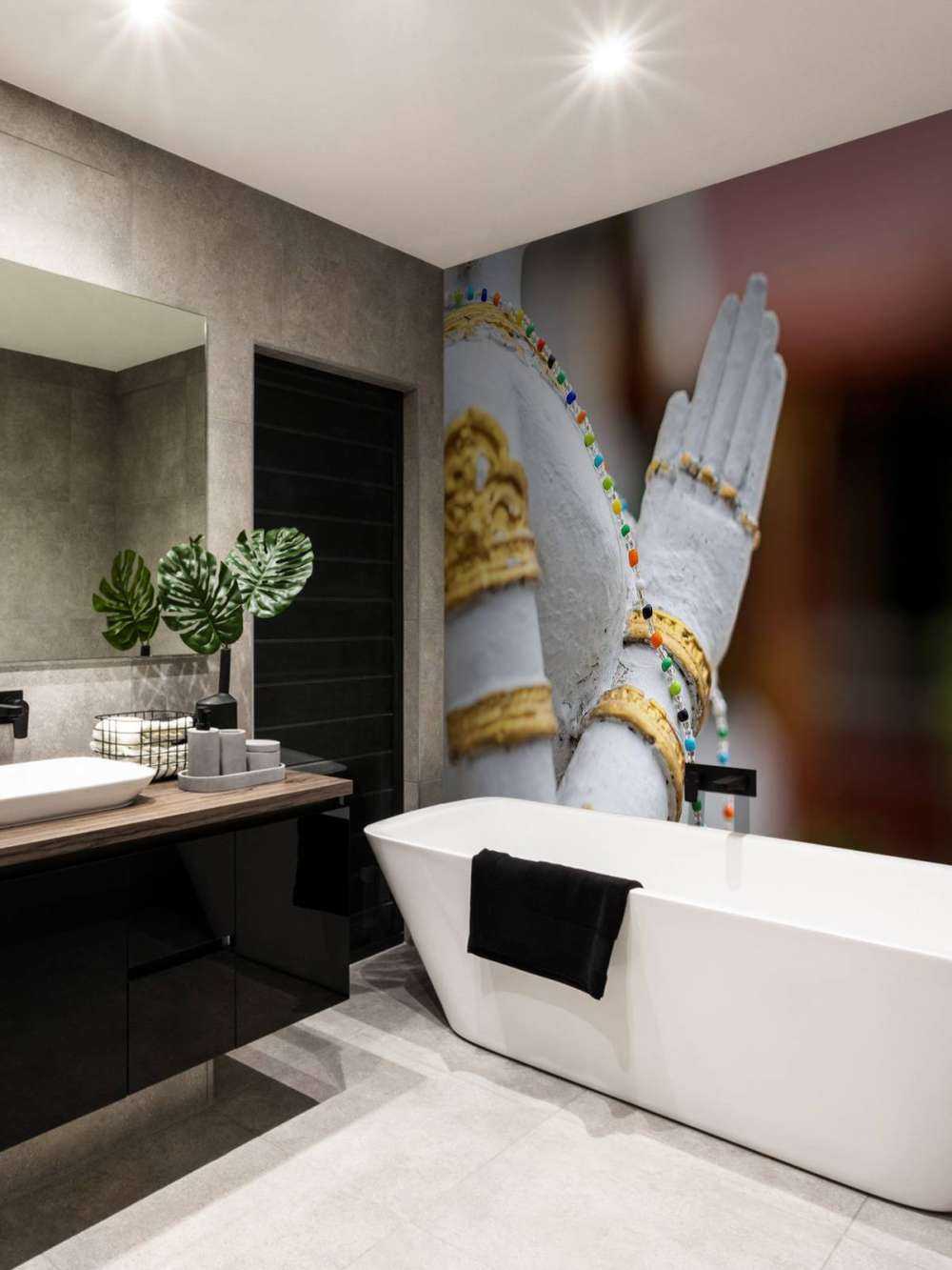 Wit met gouden boeddha  Tempelcomplex Bangkok  (Thailand)