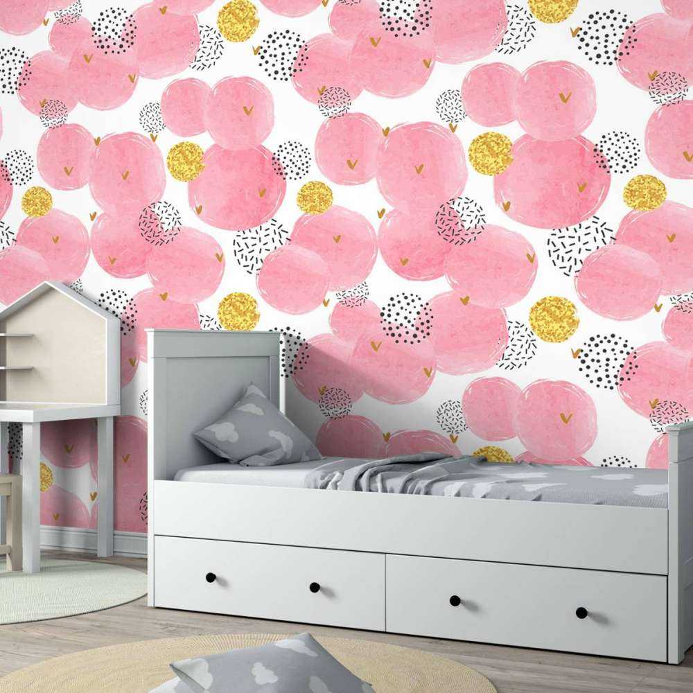 Roze en gouden cirkels