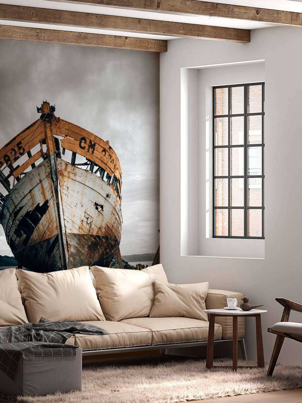 Oud roestig scheepswrak