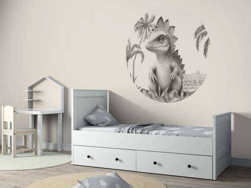 Baby stegosaurus in de jungle beige
