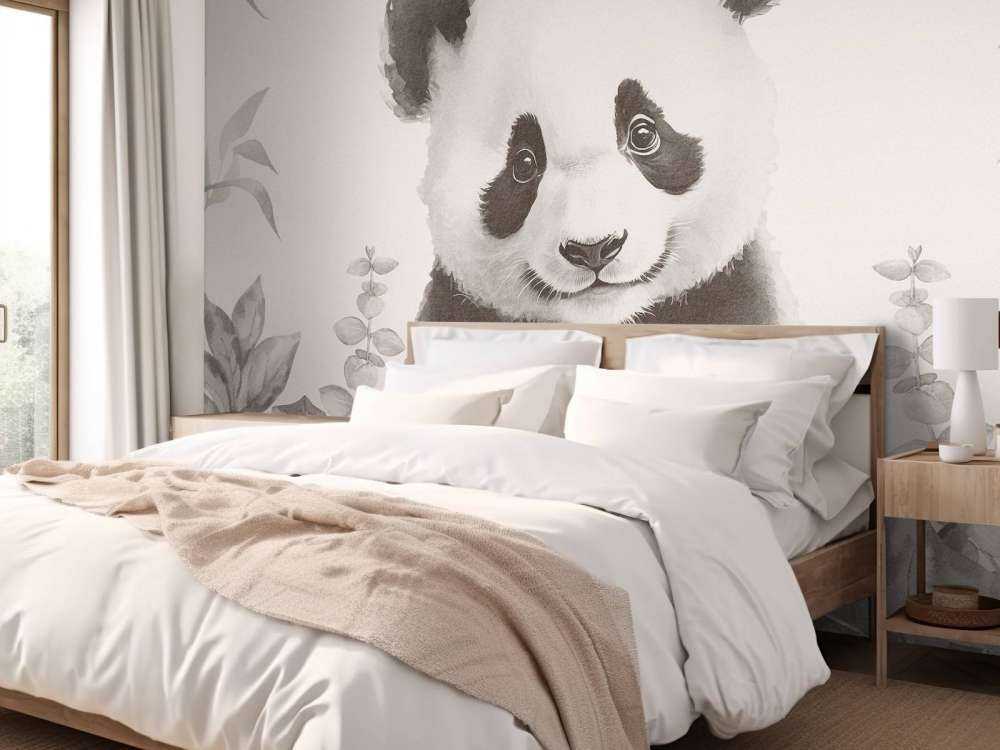 Baby panda in de jungle beige