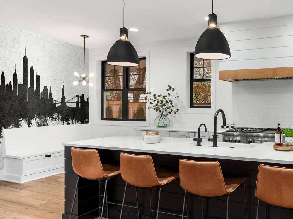 Waterverf skyline, New York