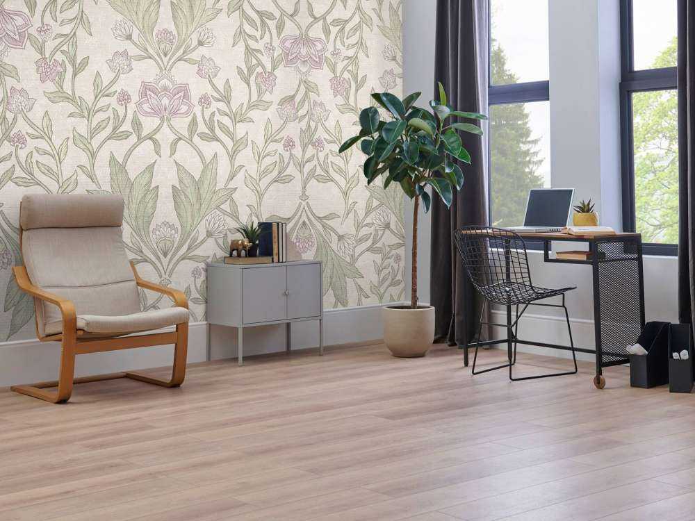 Morris bloemen damask - creme