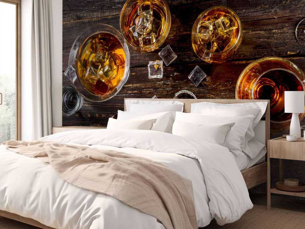 Whiskey glazen van bovenaf