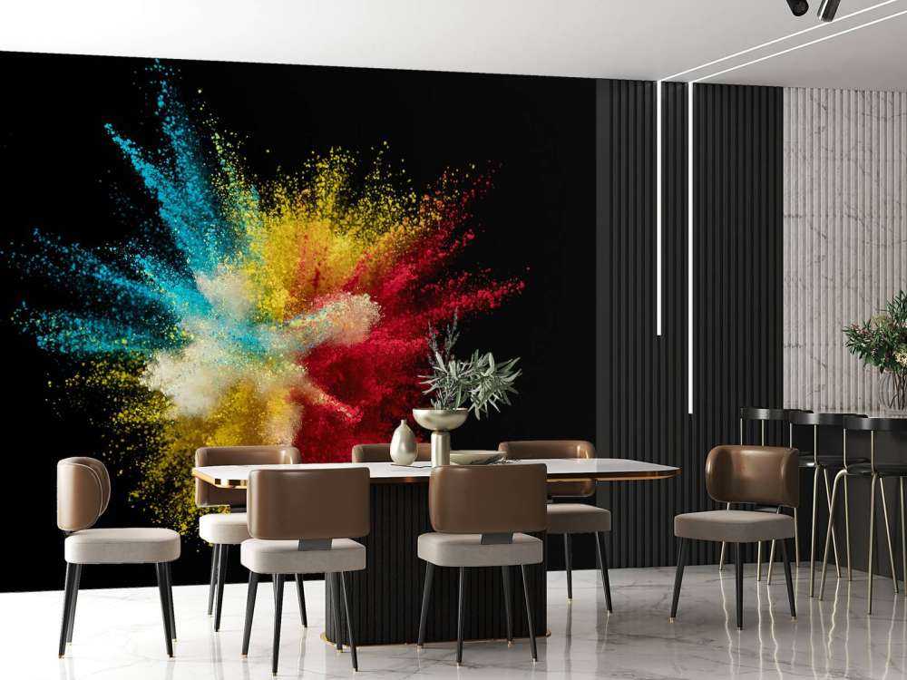 Kleurpoeder explosie