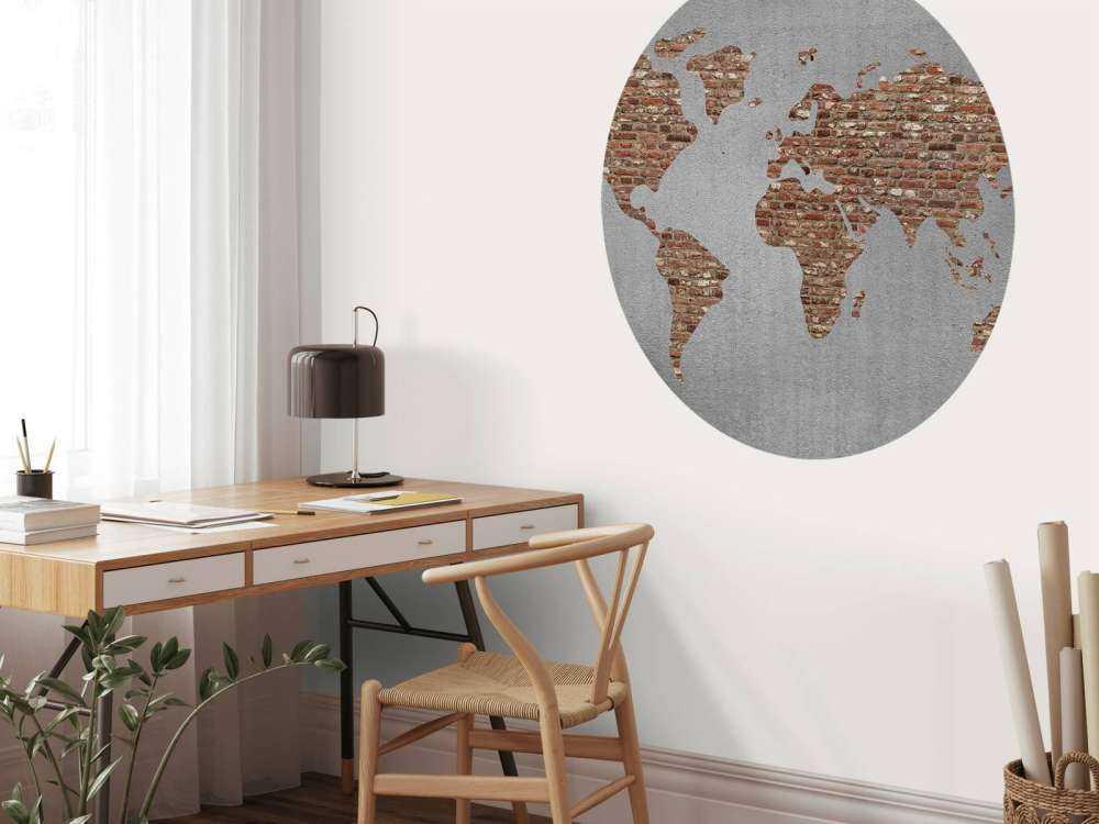 Wereldkaart met bakstenen