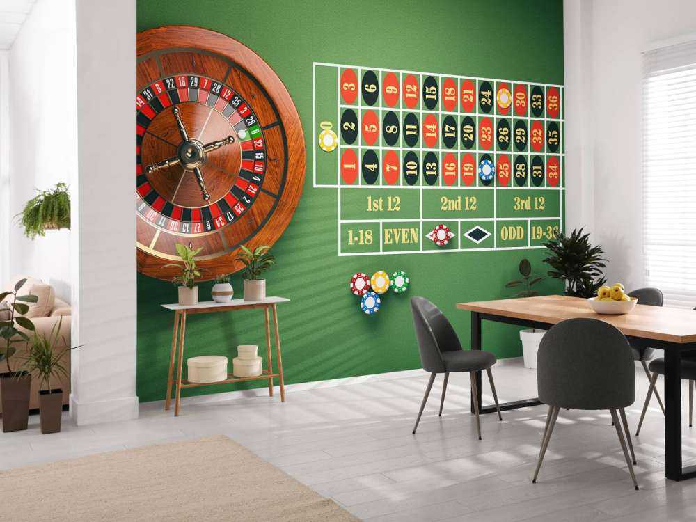 Roulette op een groene tafel