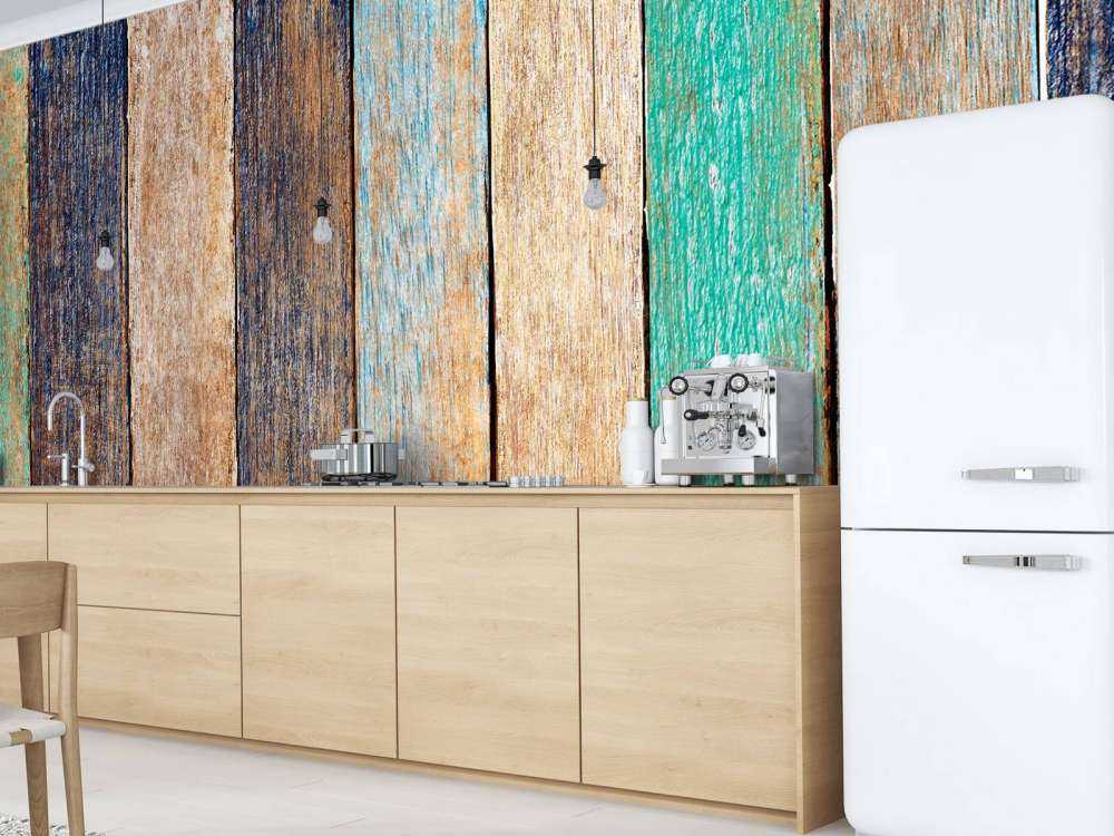 Kleurrijke verticale planken