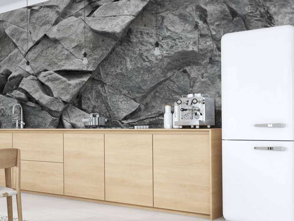 Grijs onbewerkt steen