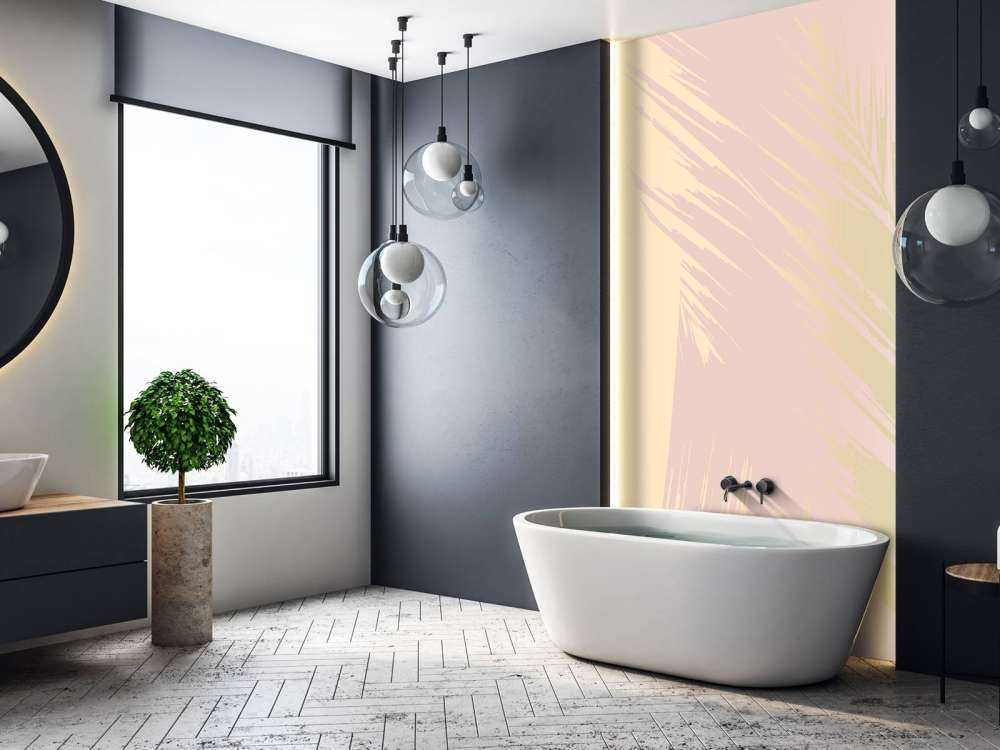 Gouden palmbladeren met een roze achtergrond