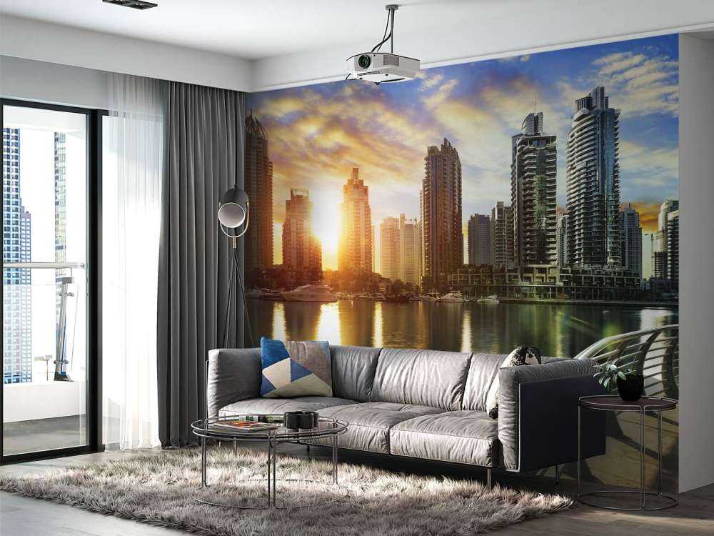 Dubai Marina bij zonsopkomst