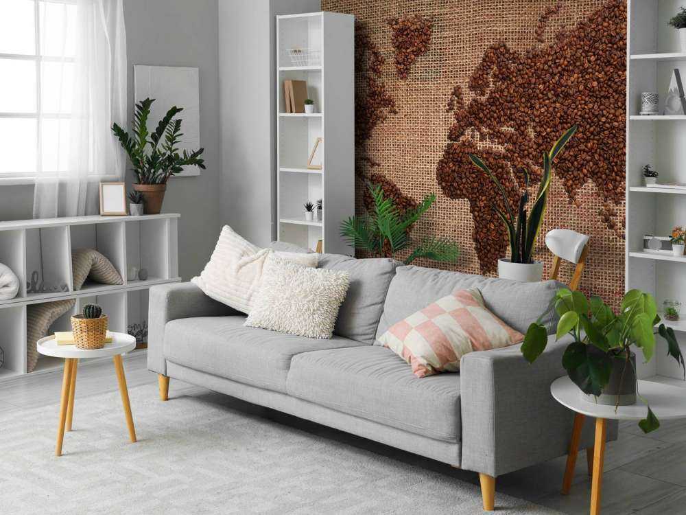 Wereldkaart van koffiebonen