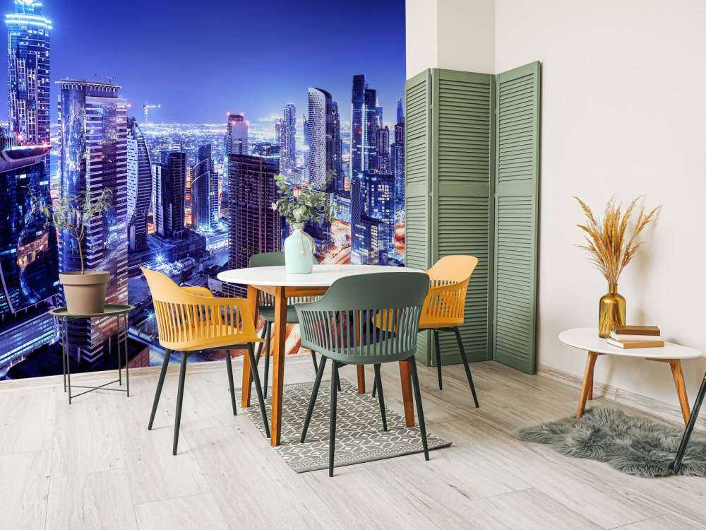 Dubai met een blauw effect