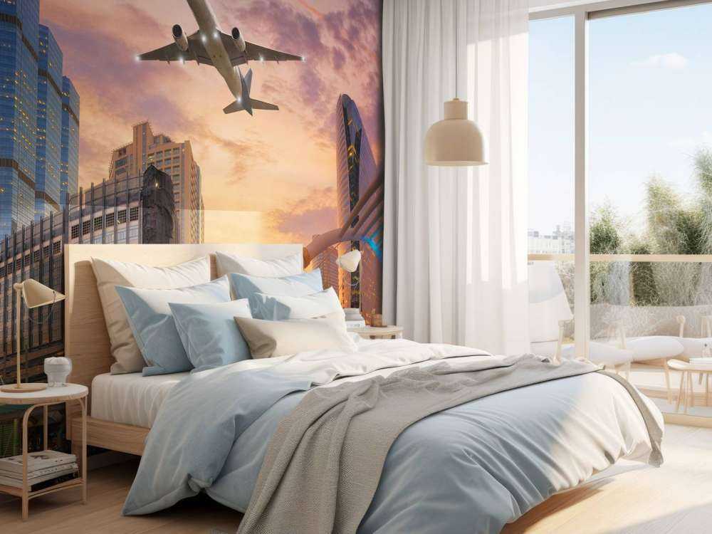 Vliegtuig boven Bangkok