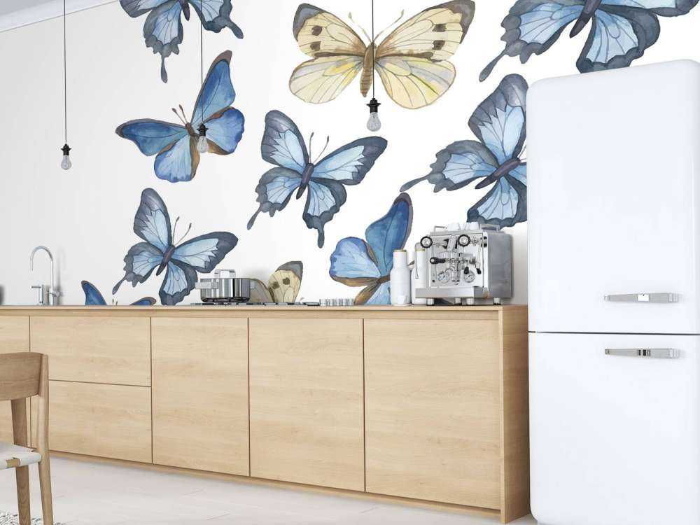 Aquarel van vlinders met een witte achtergrond