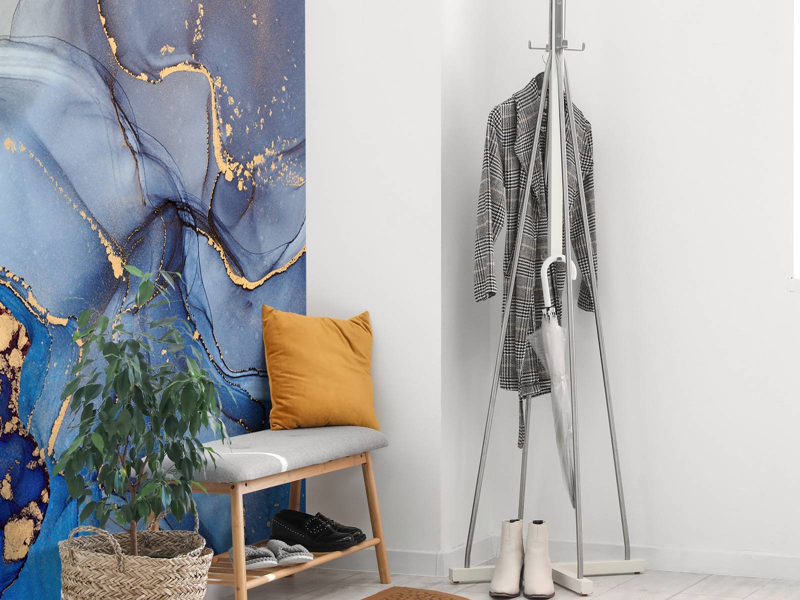 Abstract blauw en paars