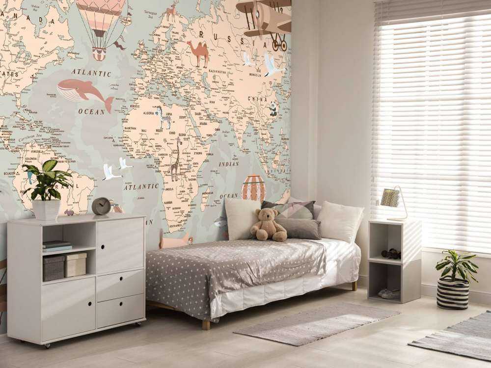 Beige wereldkaart