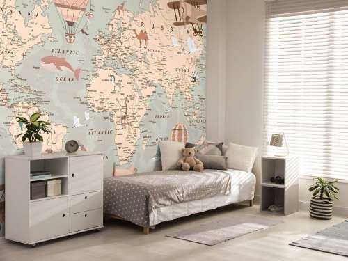 Beige wereldkaart