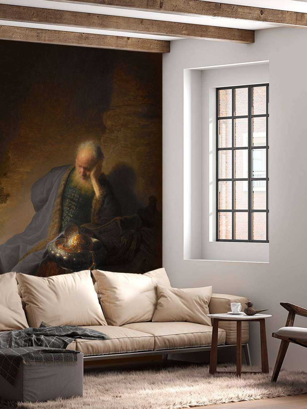 Jeremia treurend over de verwoesting van Jeruzalem