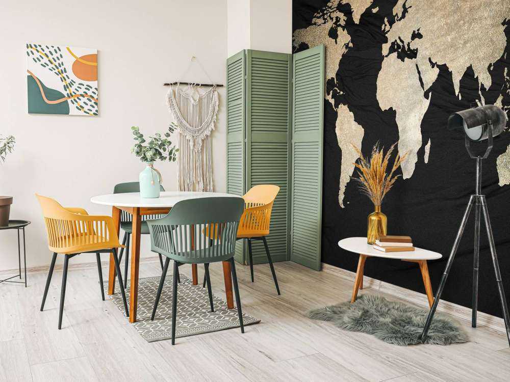 Wereldkaart licht goud