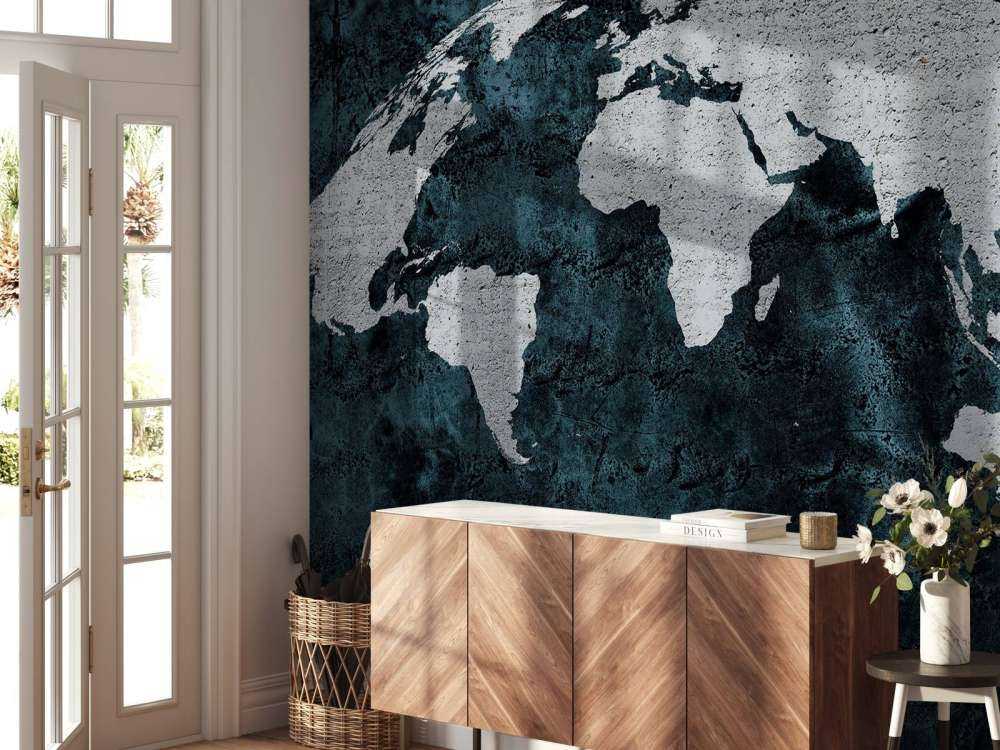 Wereldkaart beton structuur