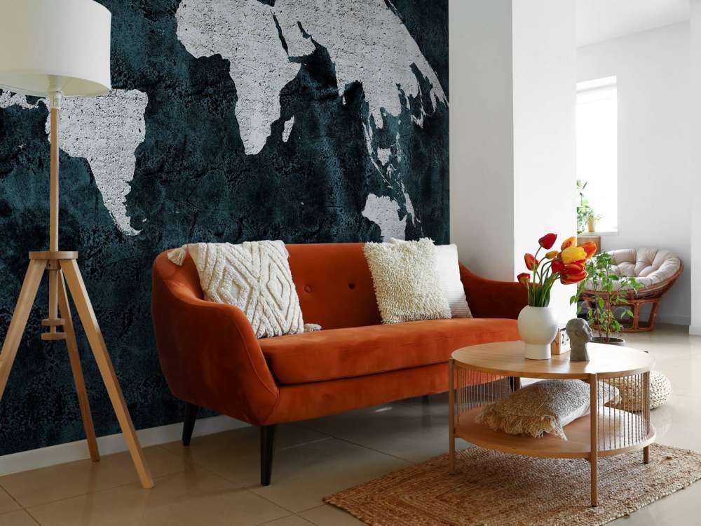 Wereldkaart beton structuur