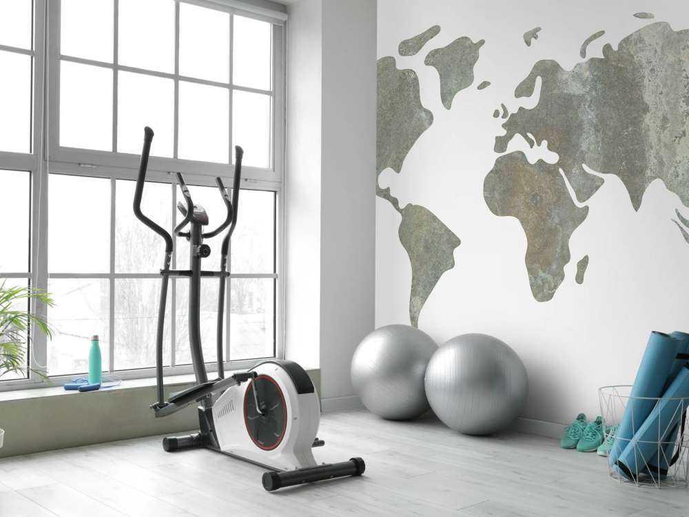 Groen wereldkaart van metaal structuur