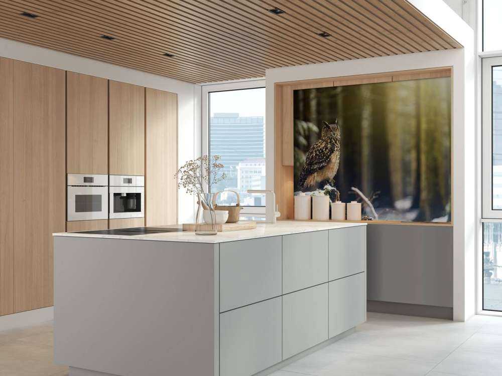 Uil in een sneeuwig bos