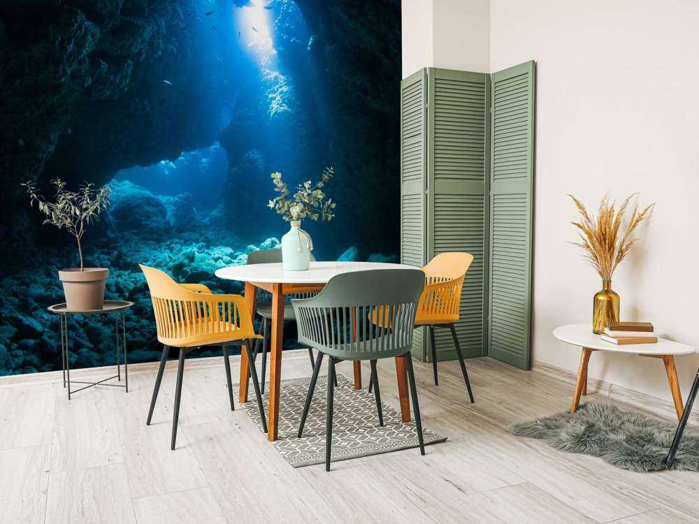 Donkere grot in de oceaan