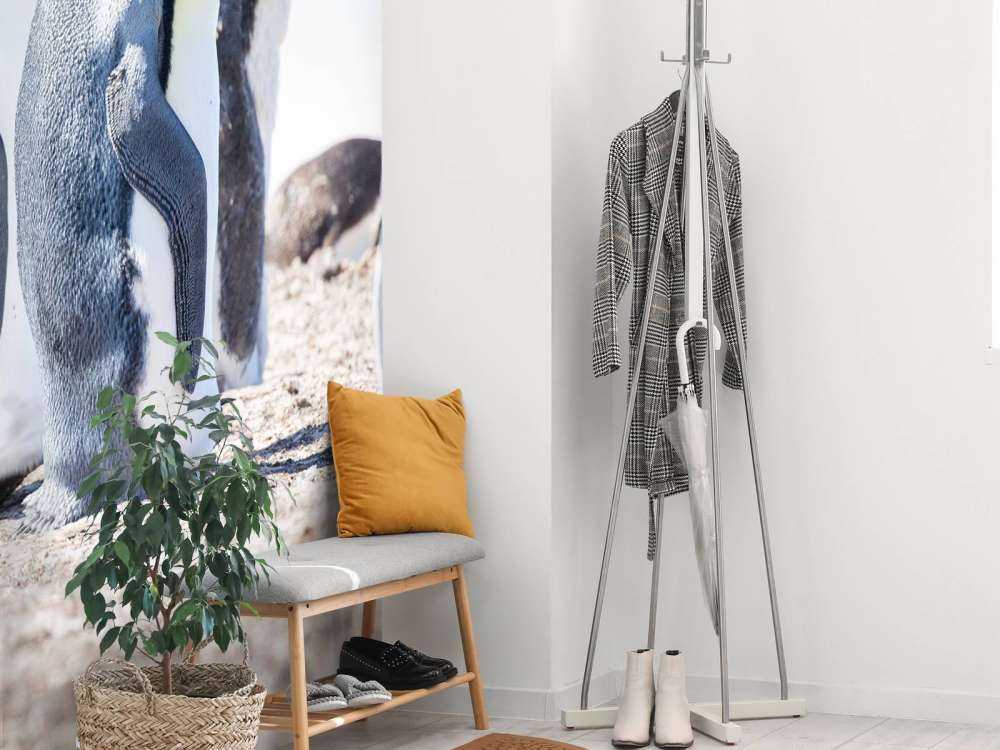 Vier pinguïns verkennen de Noordpool