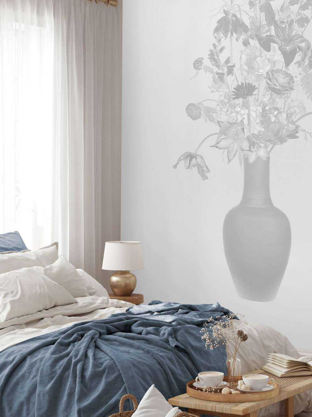 Royaal bloemen boeket zwart-wit