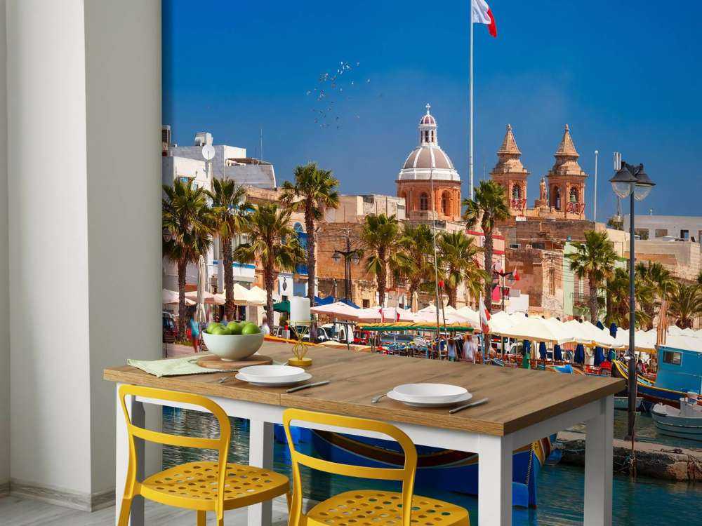 Traditionele boten in de haven van Marsaxlokk, Malta