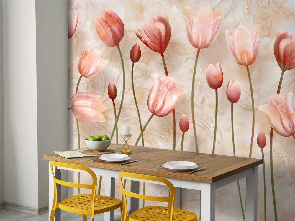 Roze wuivende tulpen