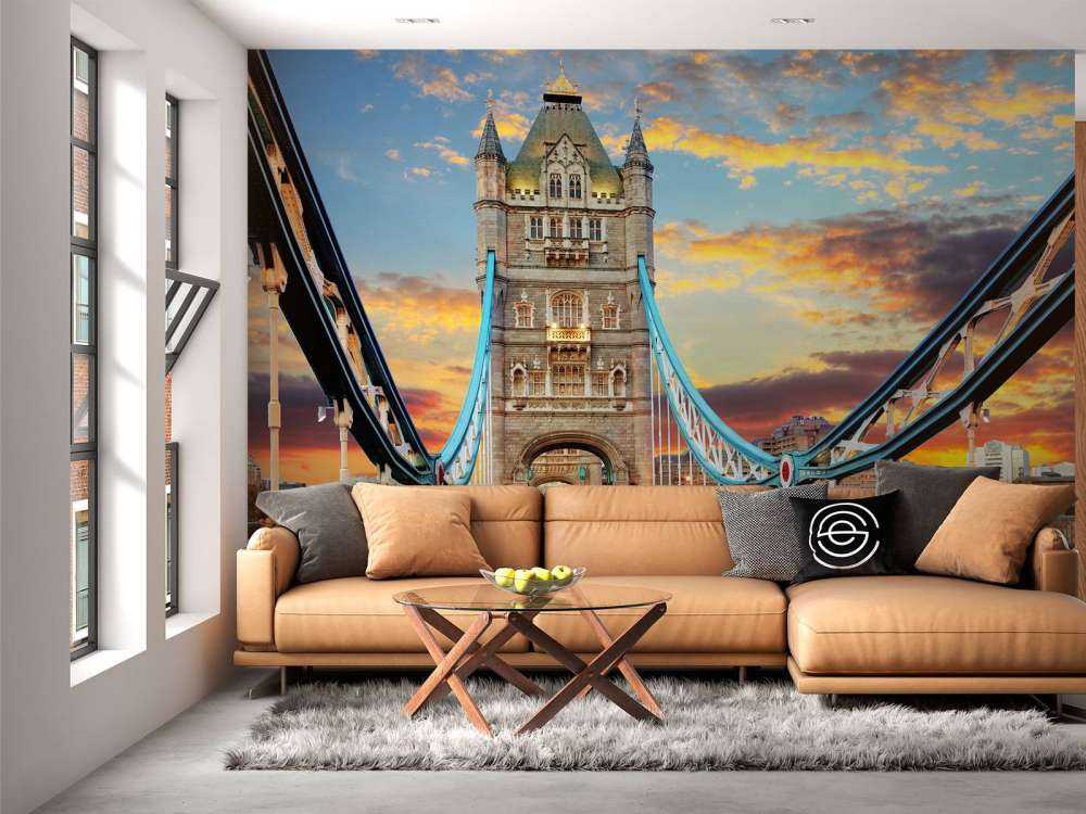 De London Tower Bridge bij zonsondergang