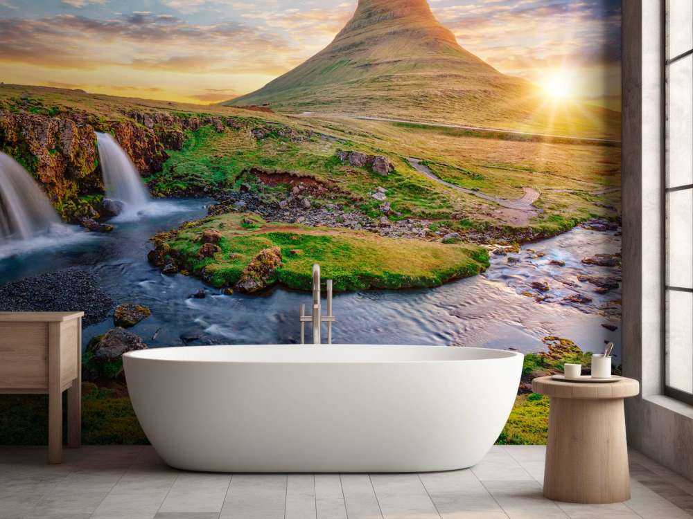 Prachtig landschap met waterval