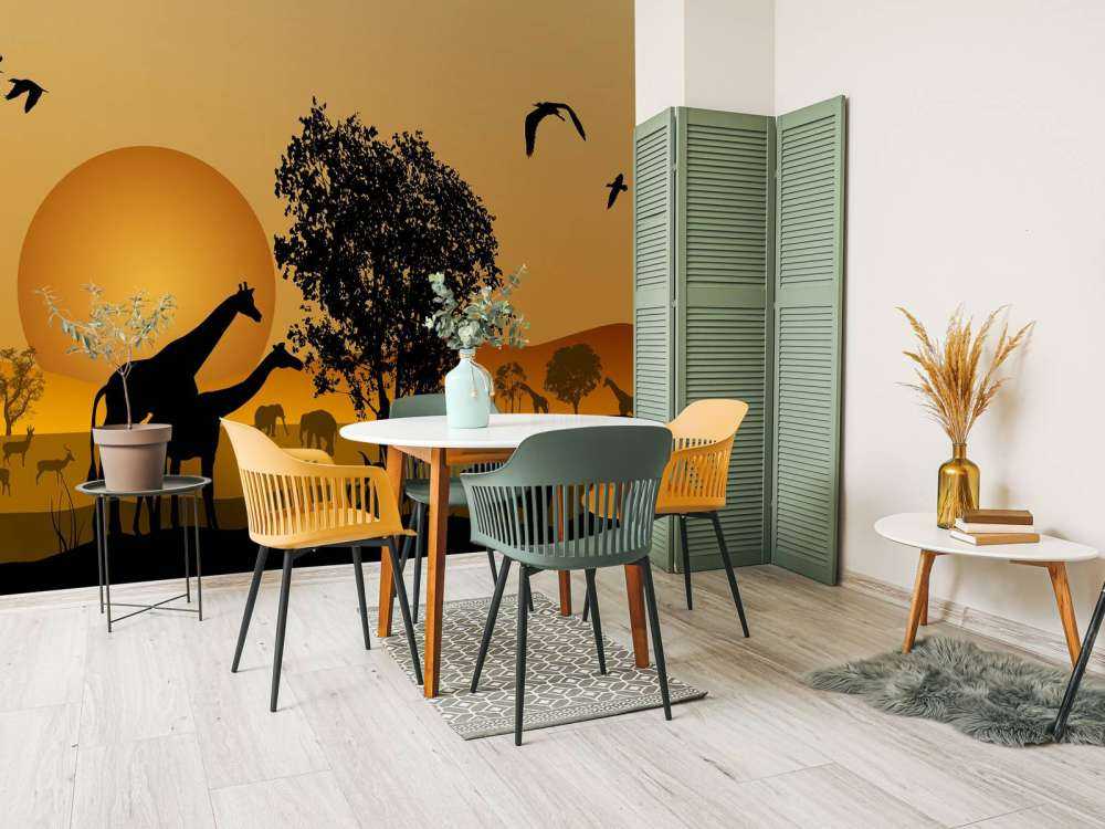 Zonsondergang in een Afrikaans veld