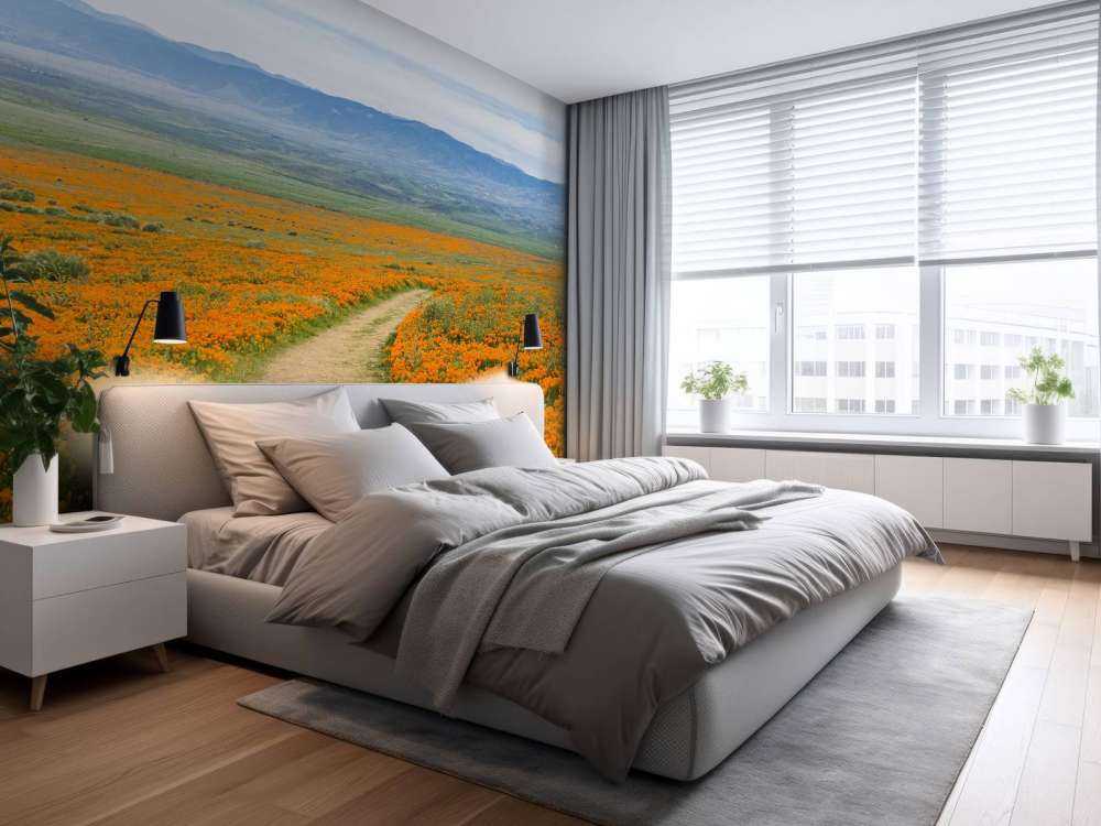 Oranje klaprozenveld in Californië